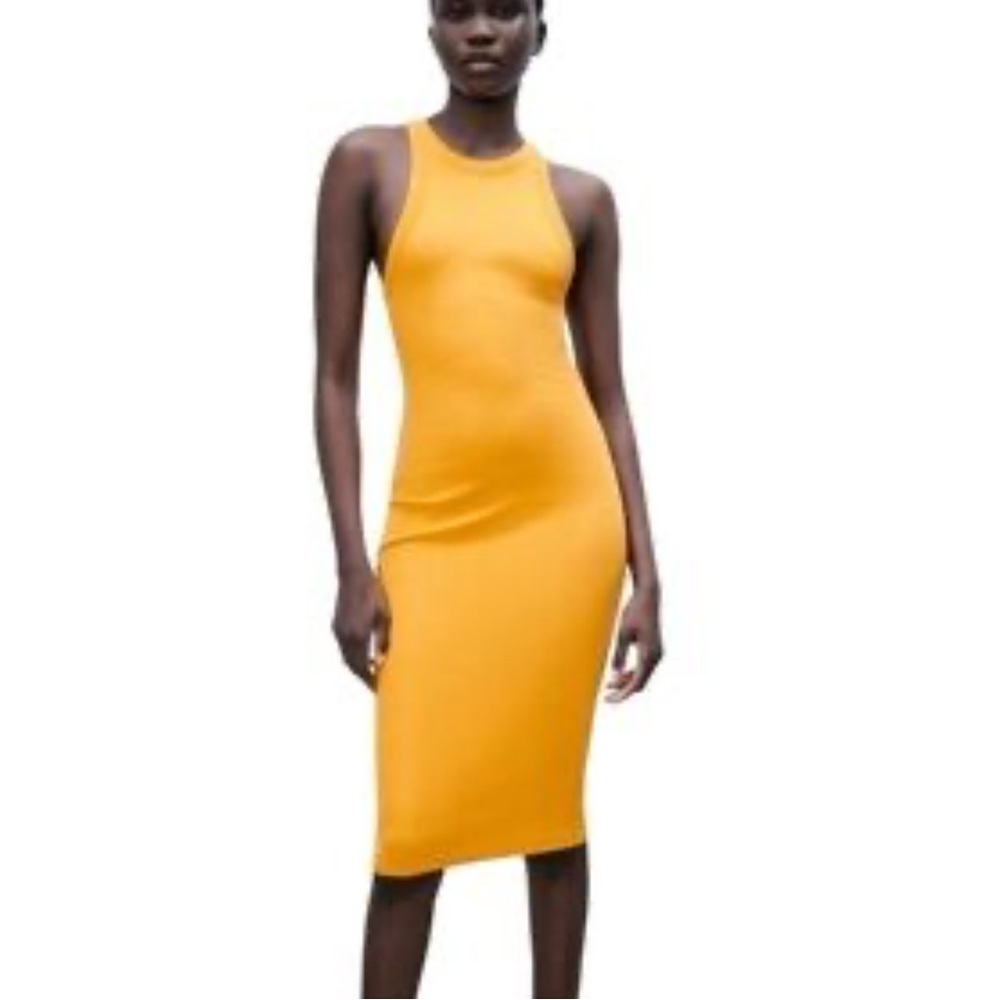 Zara Yellow Midi Dress